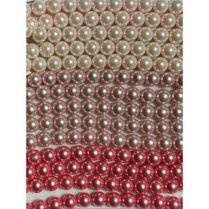 22 Strands Darice Pink Glass Pearl Jewelry Making Beads